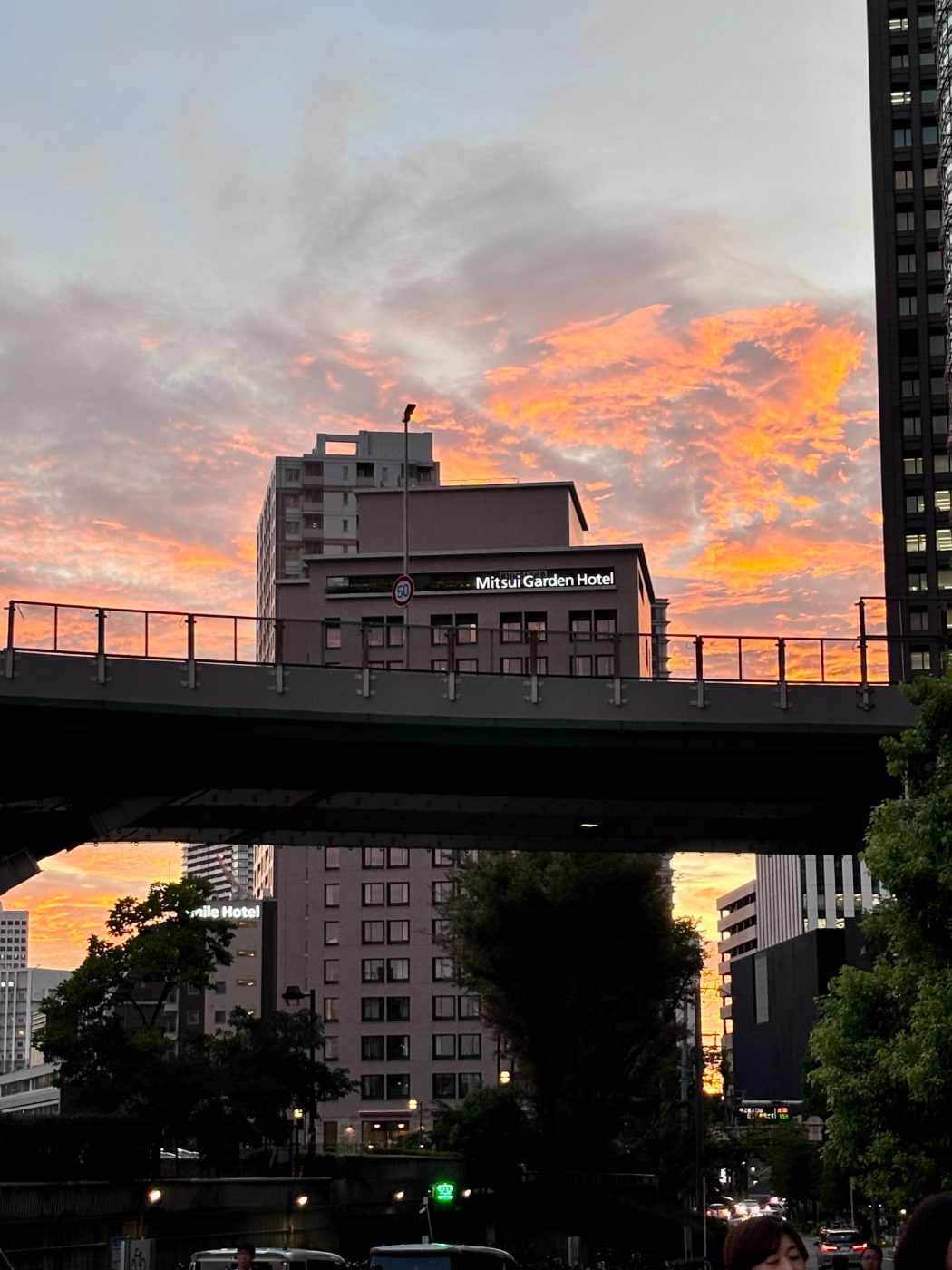 大阪黄昏时的街景